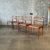 Rare Kai Kristiansen Dining Chairs for Oddensen Maskinsnedkeri, Denmark C. 1960