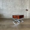 Rosewood and Chrome X Base Side Table USA c. 1960