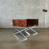 Rosewood and Chrome X Base Side Table USA c. 1960