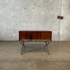 Rosewood and Chrome X Base Side Table USA c. 1960