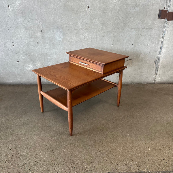 Mid Century Two-Tier End Table w/Drawer