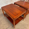 Pair of Lane Rhythm Walnut Two-Tier Side Tables