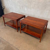 Pair of Lane Rhythm Walnut Two-Tier Side Tables