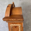 Vintage Carved Secretary Desk With Hutch & Caned Seat Chair