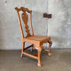 Vintage Carved Secretary Desk With Hutch & Caned Seat Chair