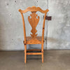 Vintage Carved Secretary Desk With Hutch & Caned Seat Chair