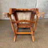 Vintage Carved Secretary Desk With Hutch & Caned Seat Chair