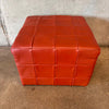 1970s Danish Leather Patchwork Ottoman