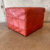 1970s Danish Leather Patchwork Ottoman