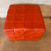 1970s Danish Leather Patchwork Ottoman