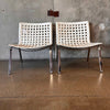 Pair of 1980s Leather Net Chairs By Giancarlo Vegni For Fasem - Italy