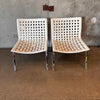 Pair of 1980s Leather Net Chairs By Giancarlo Vegni For Fasem - Italy