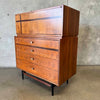 Mid Century Kroehler Signature Rosewood and Walnut Highboy Dresser