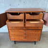 Mid Century Kroehler Signature Rosewood and Walnut Highboy Dresser