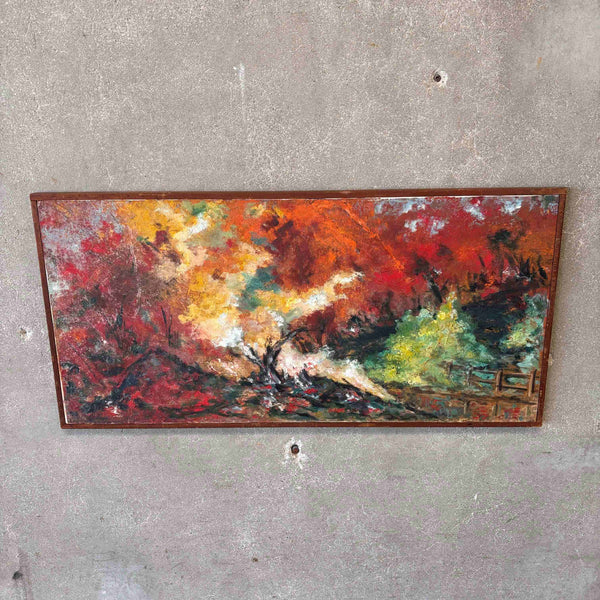 Vintage Abstract Painting with Heavy Impasto