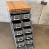 Vintage Industrial Cabinet Island With Butcher Block Top