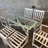 Modern Woodard Outdoor Patio Dining Set Table & Six Chairs