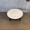 Vintage Tavertine Coffee Table with Walnut Base