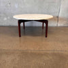 Vintage Tavertine Coffee Table with Walnut Base