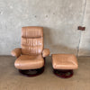 Lane Leather Recliner and Ottoman