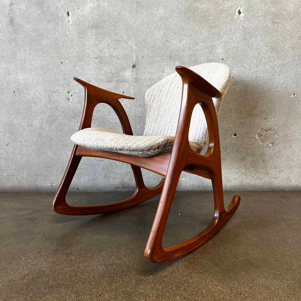 Vintage Mid Century Danish Modern Teak Rocking Chair