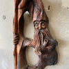 1980s Hand Carved Wood Wizard Sculpture