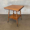 Antique Oak Barley Twist Clawfoot Parlor Side Table