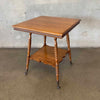 Antique Oak Barley Twist Clawfoot Parlor Side Table