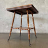 Antique Oak Barley Twist Clawfoot Parlor Side Table