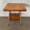 Antique Oak Barley Twist Clawfoot Parlor Side Table