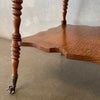 Antique Oak Barley Twist Clawfoot Parlor Side Table