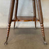 Antique Oak Wood Two Tier Parlor Clawfoot Table