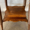 Antique Oak Wood Two Tier Parlor Clawfoot Table