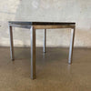 Mid Century Modern Marble Top & Aluminum Base Side Table