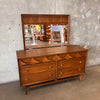 Mid Century Modern Walnut Credenza with Mirror