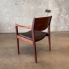 Vintage Solid Walnut Arm Chair By Gunlocke