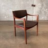 Vintage Solid Walnut Arm Chair By Gunlocke