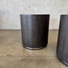 Pair of Round Ebonized Oak Side Tables