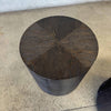 Pair of Round Ebonized Oak Side Tables