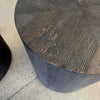 Pair of Round Ebonized Oak Side Tables