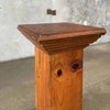 Arts & Crafts 1950s Antique Wooden Pedestal Plant Stand