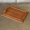 Set of Three Teak Serving Trays