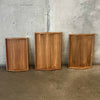 Set of Three Teak Serving Trays