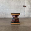 Vintage Trompe L'oeil Stacked Books Side Table