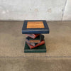 Vintage Trompe L'oeil Stacked Books Side Table