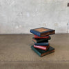 Vintage Trompe L'oeil Stacked Books Side Table