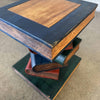 Vintage Trompe L'oeil Stacked Books Side Table