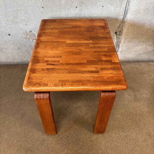 D-Scan Checkered Teak Side Table