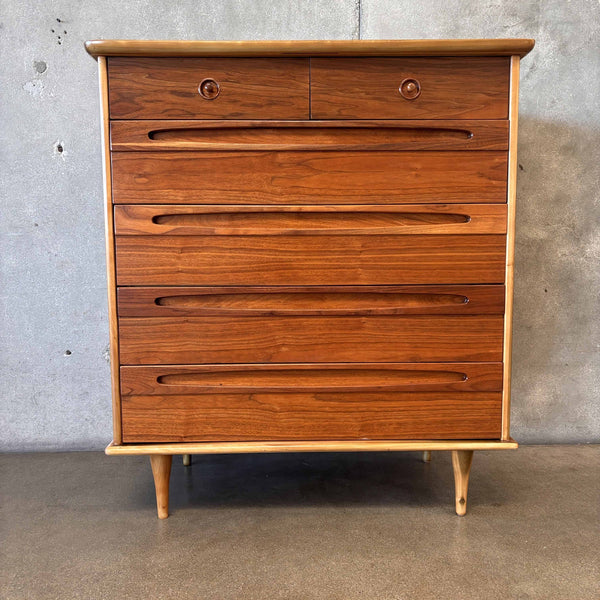 Mid Century Modern American Martinsville Natural Walnut Chest of Drawers