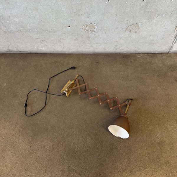 Vintage Brass Scissor Wall Lamp